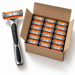 Soldahl® Rakvass | Rakhyvel med 6-bladiga rakhuvuden i storpack