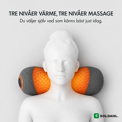 Soldahl® Nackvila, tre nivåer värme och tre nivåer massage