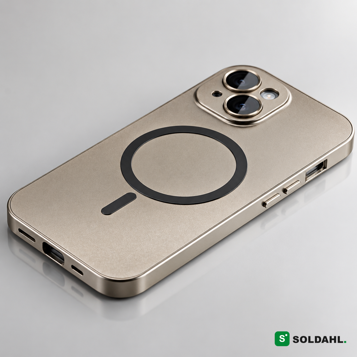 Soldahl Rustning MagSafe-skal, Titanium Gold