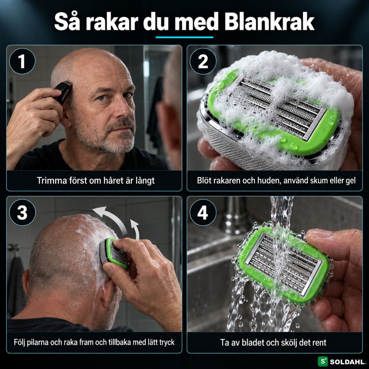 Så rakar du med Blankrak i fyra steg