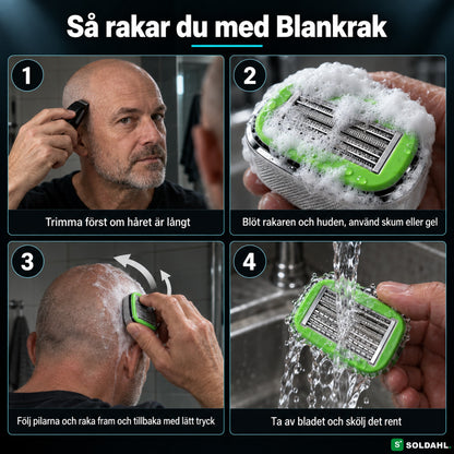 Så rakar du med Blankrak i fyra steg