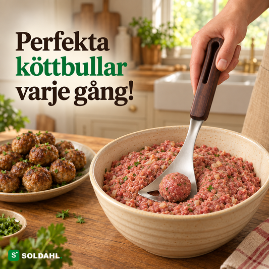 Perfekta köttbullar varje gång - Soldahl Bullen köttbullssked i köket