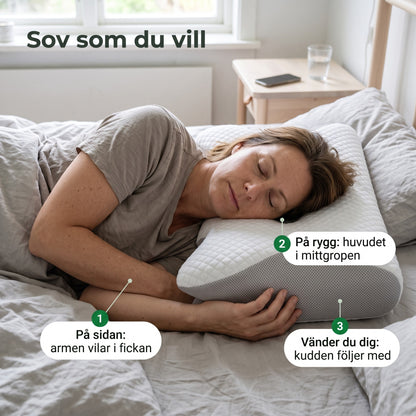 Sov på sidan, rygg eller vänd dig