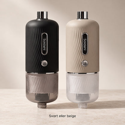 Soldahl duschfilter i svart och beige