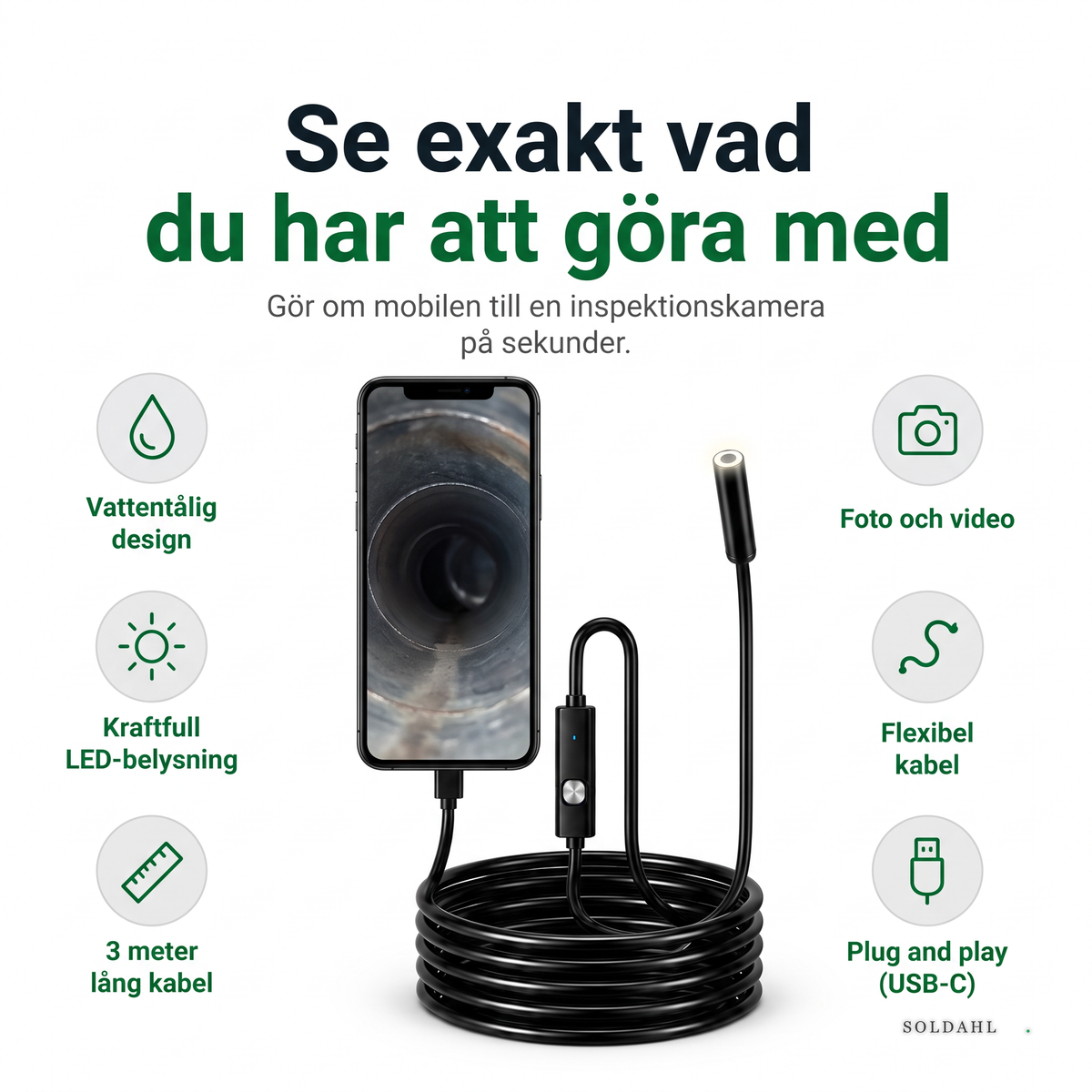 Se exakt vad du har att göra med, vattentålig, LED, plug and play