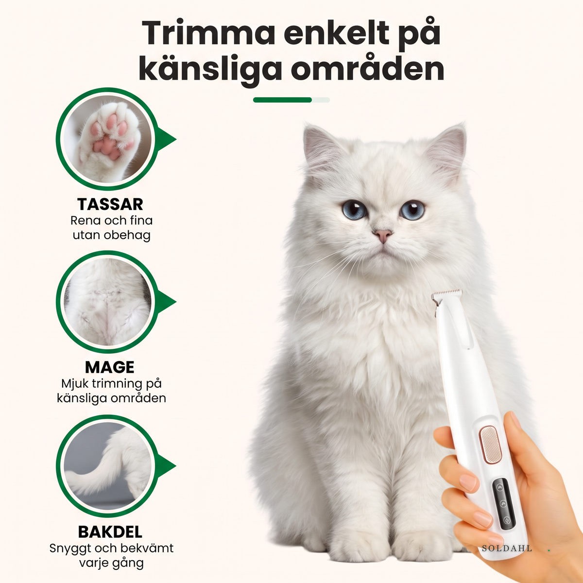 Trimma enkelt på känsliga områden
