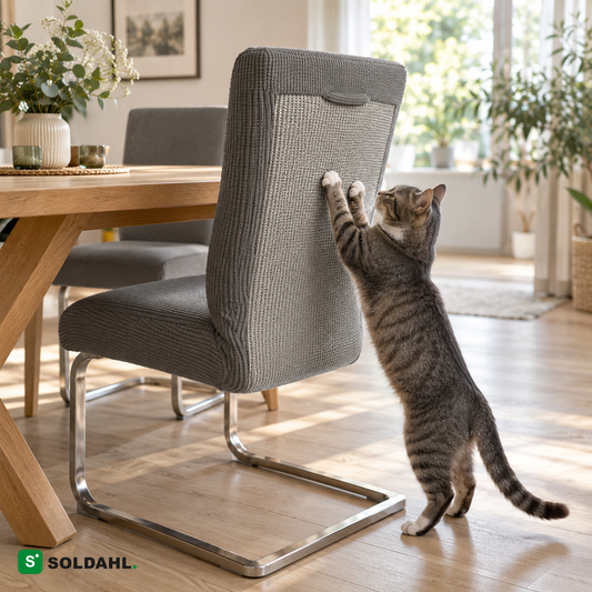 Soldahl Klöra grått stolsöverdrag med sisal-klösyta, katt klöser
