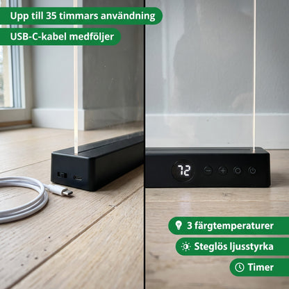 Soldahl Läsro närbild på basen med display, fyra knappar och USB-C
