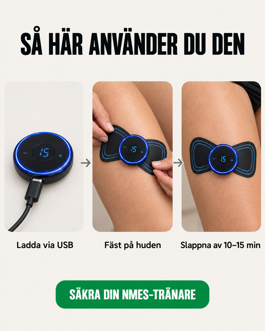 Så fungerar EMS-muskelaktivering på lårmuskeln vid knät