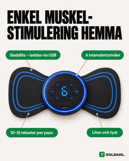 Funktioner: sladdlös, 6 intensitetsnivåer, 10-15 minuter, liten och tyst