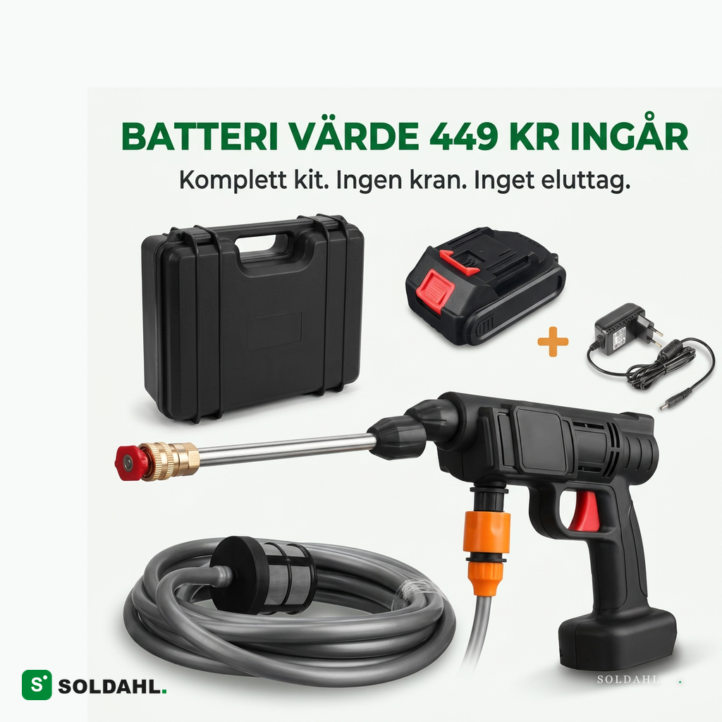 Komplett kit med batteri, laddare och väska