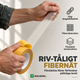 Riv-tåligt fibernät, händer river dubbelhäftande tejp med förstärkt glasfibernät