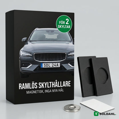 Soldahl RenFront ramlös magnetisk skylthållare, förpackning och hållare för två skyltar
