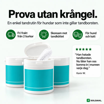Prova utan krångel: fri frakt från 2 burkar, skonsam mot tandköttet