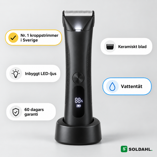 Soldahl Trimro kroppstrimmer med keramiskt blad, LED-ljus och vattentät design
