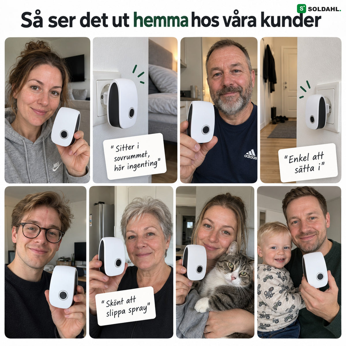Kunder hemma med Tystvakt i sovrum, hall och vardagsrum