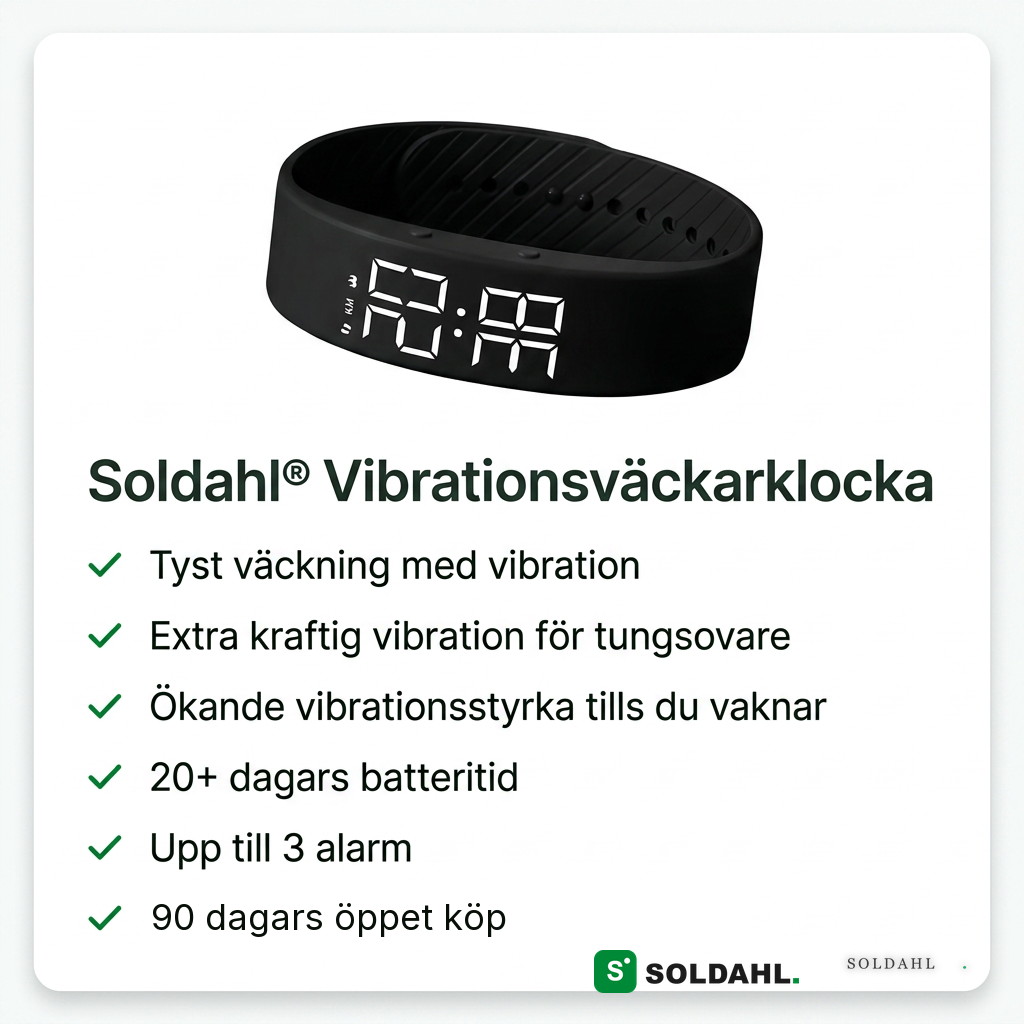 Funktioner för Soldahl vibrationsväckarklocka