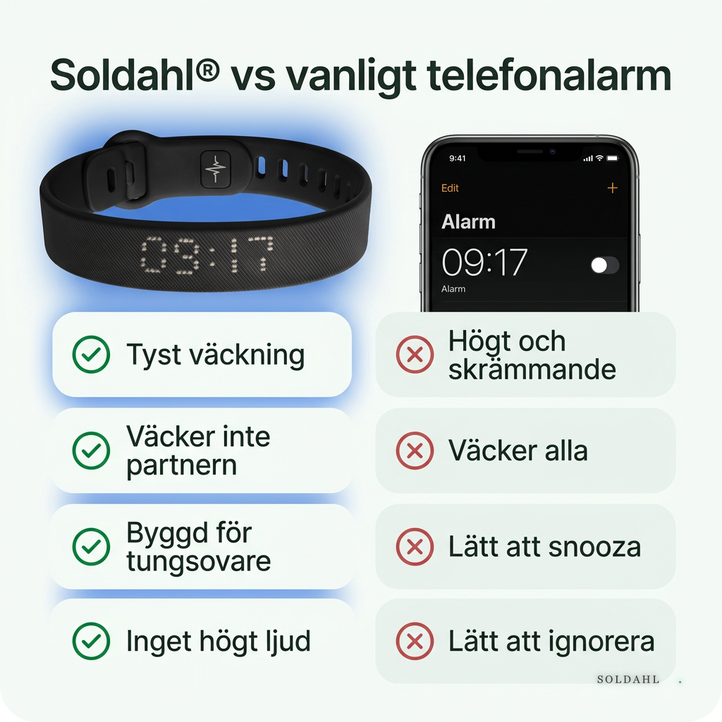 Soldahl väckarklocka mot vanligt telefonalarm
