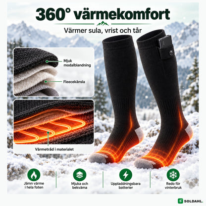 Värmetråd i mjukt material under hela foten