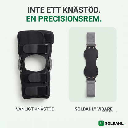 Vidare jämfört med ett vanligt knästöd